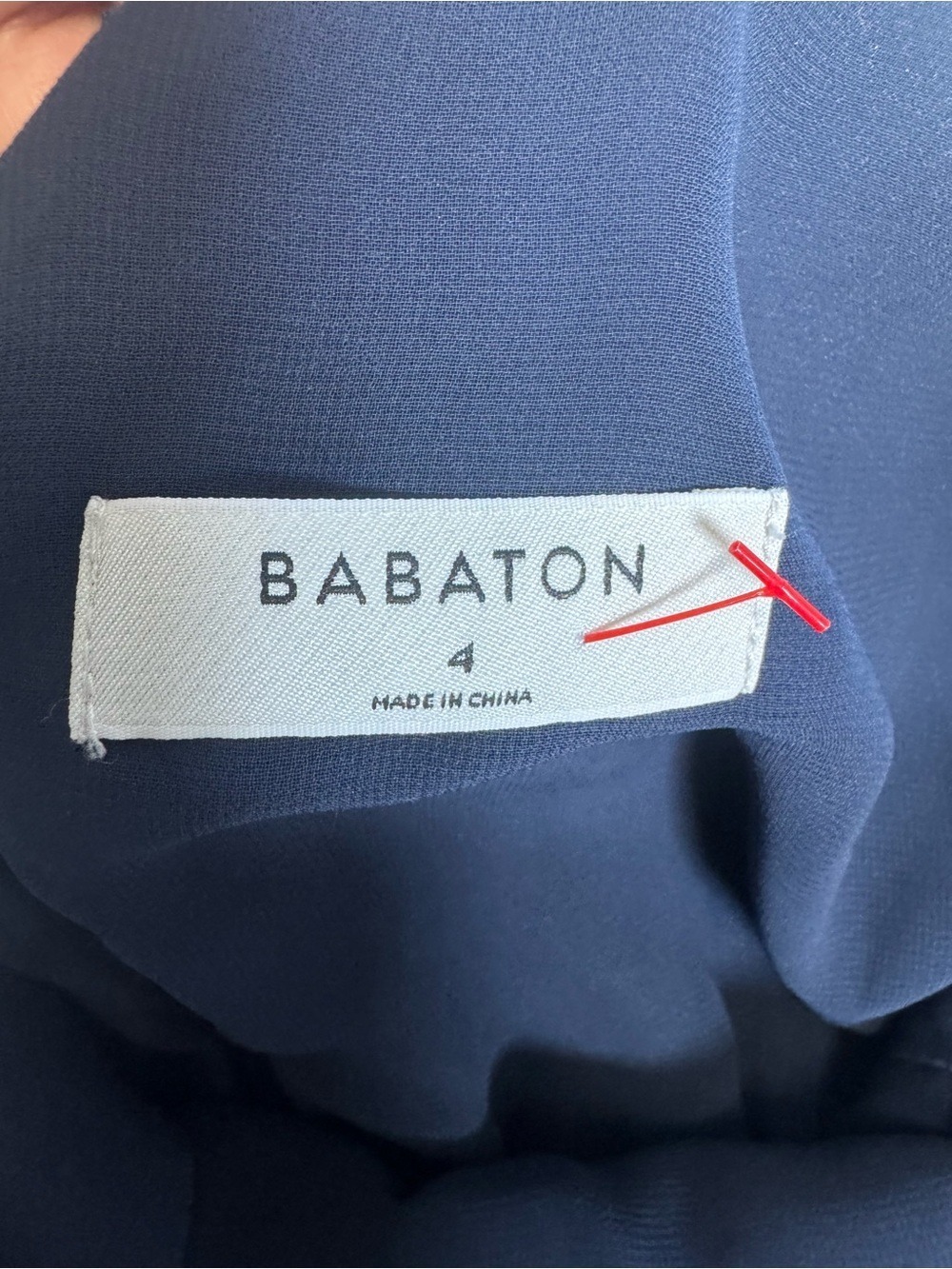 Babaton Maximillian Dark Navy V-Neck Wide-Leg Tie-Waist Jumpsuit size 4 - Picture 4 of 11